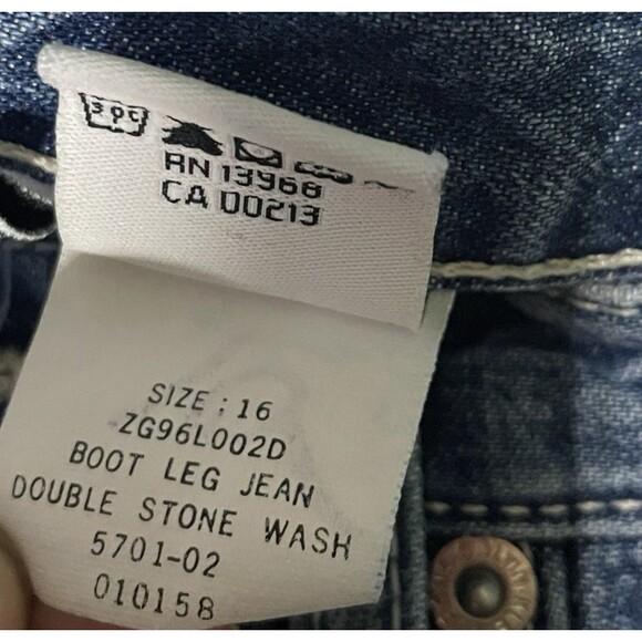 Vtg 90s Calvin Klein Jeans Size 16 Bootcut Double Stone Wash Blue Denim Y2k - Picture 3 of 6